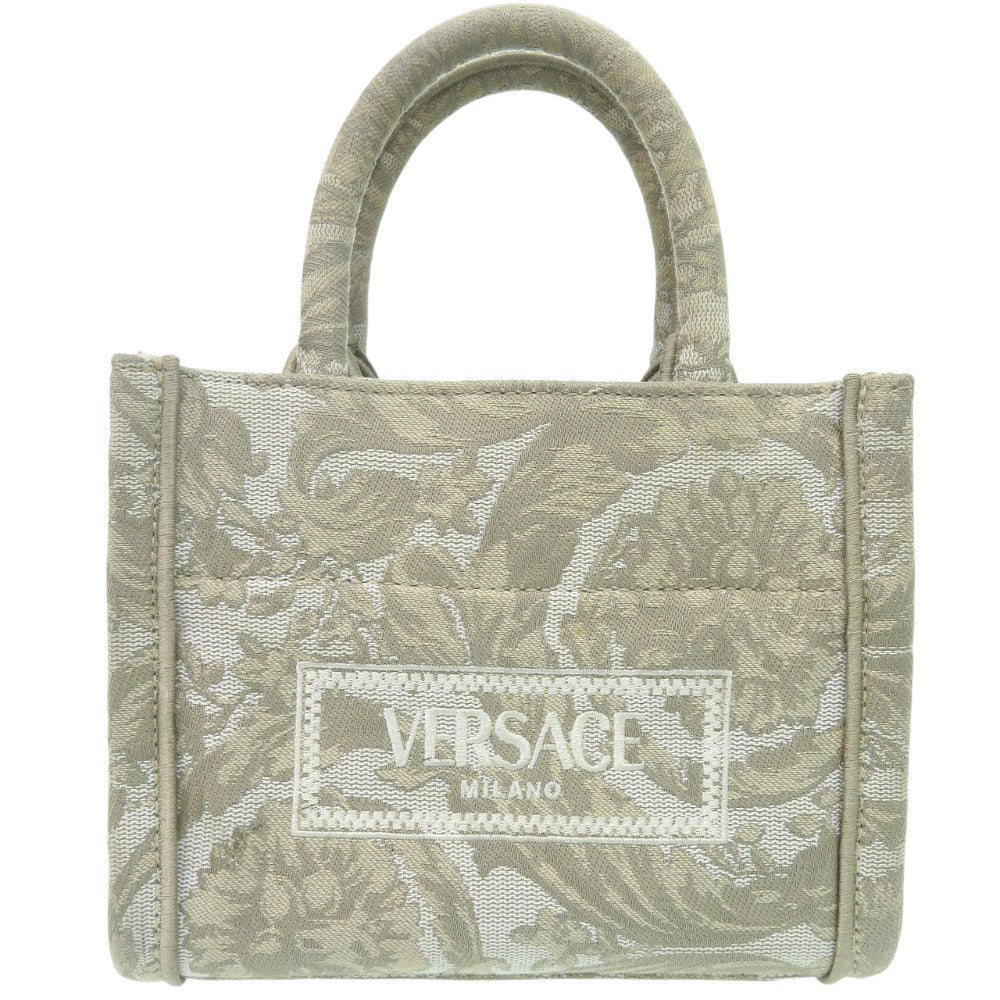 ヴェルサーチ バロッコアテナミニ 2WAY 1015288 キャンバス ベージュ ハンドバッグ ショルダーバッグ 1439【中古】VERSACE