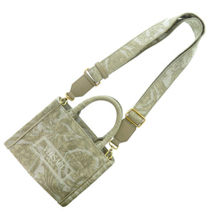 ヴェルサーチ バロッコアテナミニ 2WAY 1015288 キャンバス ベージュ ハンドバッグ ショルダーバッグ 1439【中古】VERSACE