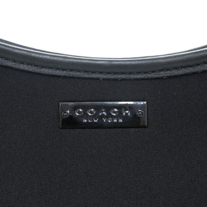 美品 コーチ ホーボー フォーマル アクセサリーポーチ 6236 ウレタン レザー ブラック ハンドバッグ1481【中古】COACH