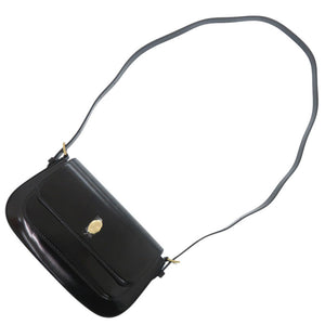 未使用 オストカーカ 2WAY レザー ブラック ハンドバッグ 黒 1481-36【中古】OSTKAKA