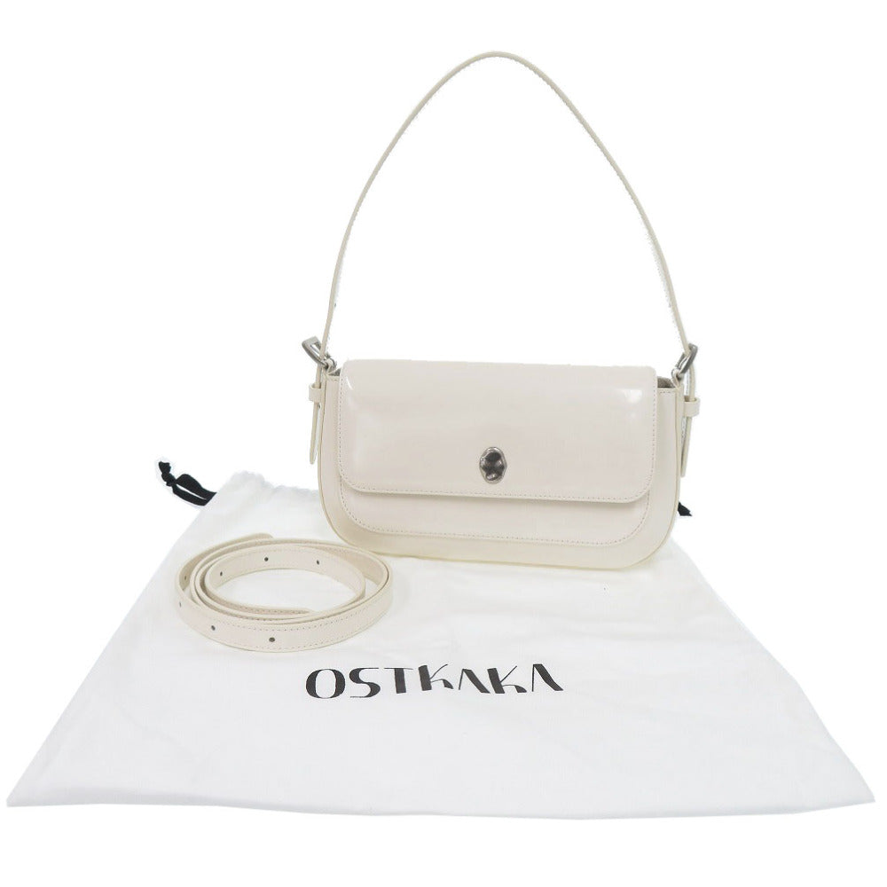 未使用 オストカーカ 2WAY レザー ホワイト ハンドバッグ 白 1481【中古】OSTKAKA