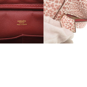 エルメス プリュム28 ダルメシアン レッド □E刻印(2001年製) ゴールド金具 ハンドバッグ 1481【中古】HERMES