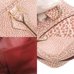 エルメス プリュム28 ダルメシアン レッド □E刻印(2001年製) ゴールド金具 ハンドバッグ 1481【中古】HERMES