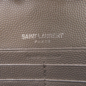 美品 サンローランパリ カサンドラ レザー グレー 377828 ショルダーバッグ チェーンウォレット 1489【中古】SAINT LAURENT PARIS