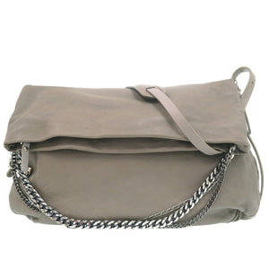 美品 ジミーチュウ チェーンショルダーバッグ バイカー レザー グレー 1492【中古】JIMMY CHOO