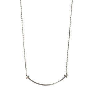 美品 ティファニー Tスマイル スモール シルバー925 シルバー ネックレス 1494【中古】TIFFANY&Co.