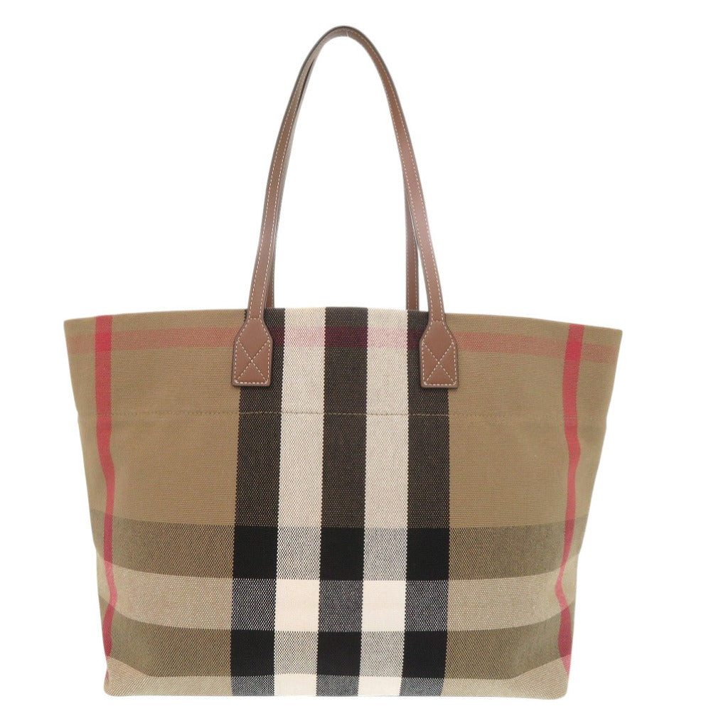 新品同様 バーバリー 8084047 チェック キャンバス ブラウン トートバッグ 1526【中古】BURBERRY