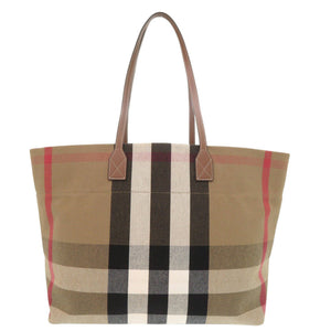 新品同様 バーバリー 8084047 チェック キャンバス ブラウン トートバッグ 1526【中古】BURBERRY