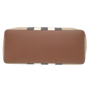 新品同様 バーバリー 8084047 チェック キャンバス ブラウン トートバッグ 1526【中古】BURBERRY