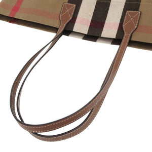 新品同様 バーバリー 8084047 チェック キャンバス ブラウン トートバッグ 1526【中古】BURBERRY