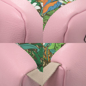 新品同様 グッチ ノースフェイス コラボ 650288 ナイロン レザー ピンク リュック デイパック 1548【中古】GUCCI