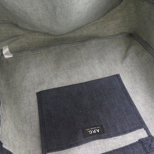 新品同様 アーペーセー デニム ロゴ コットン インディゴ ブルー トートバッグ 1550【中古】A.P.C.