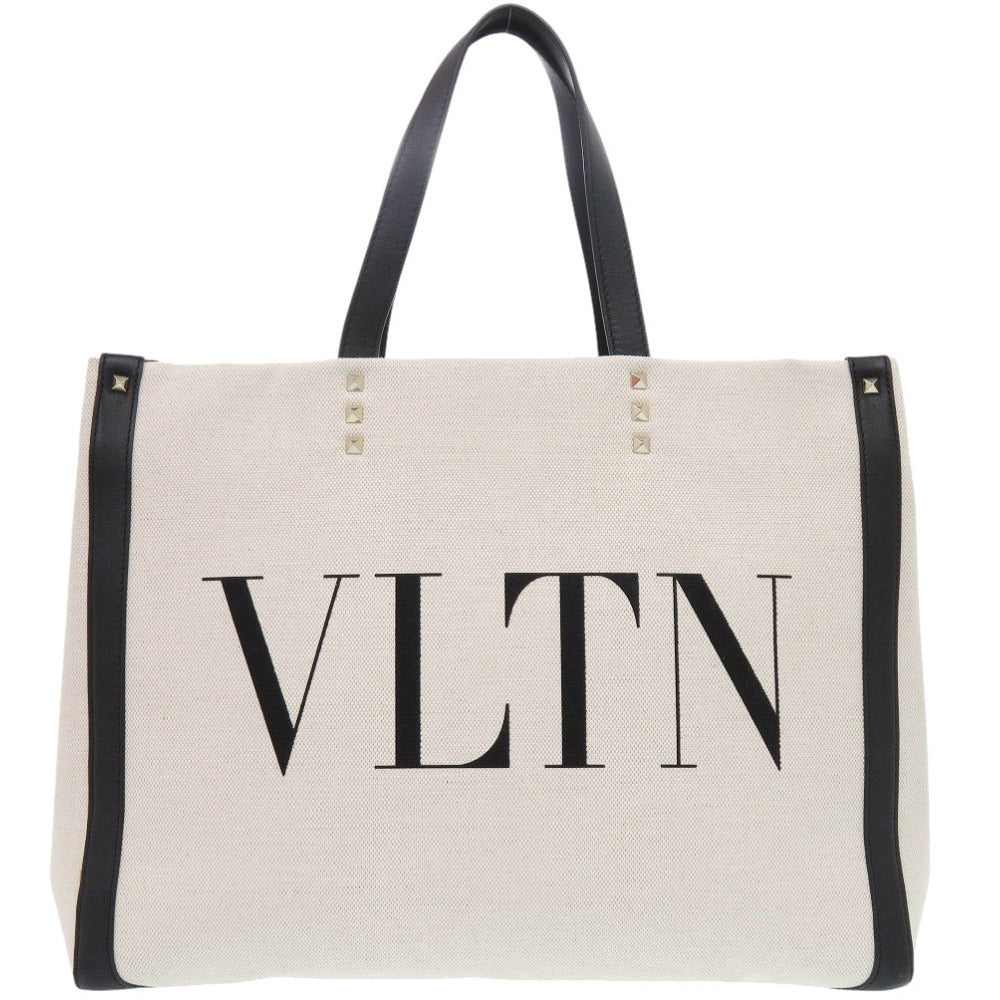 新品同様 ヴァレンティノ ガラヴァーニ VLTN RW2B0D21FWB キャンバス/レザー ベージュ トートバッグ 1556【中古】Valentino Garavani