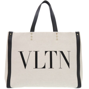 新品同様 ヴァレンティノ ガラヴァーニ VLTN RW2B0D21FWB キャンバス/レザー ベージュ トートバッグ 1556【中古】Valentino Garavani