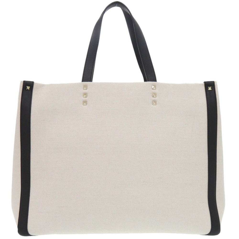 新品同様 ヴァレンティノ ガラヴァーニ VLTN RW2B0D21FWB キャンバス/レザー ベージュ トートバッグ 1556【中古】Valentino Garavani