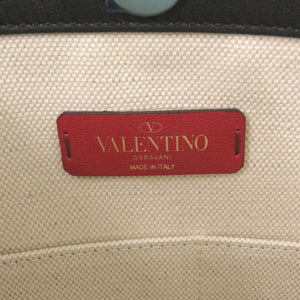 新品同様 ヴァレンティノ ガラヴァーニ VLTN RW2B0D21FWB キャンバス/レザー ベージュ トートバッグ 1556【中古】Valentino Garavani