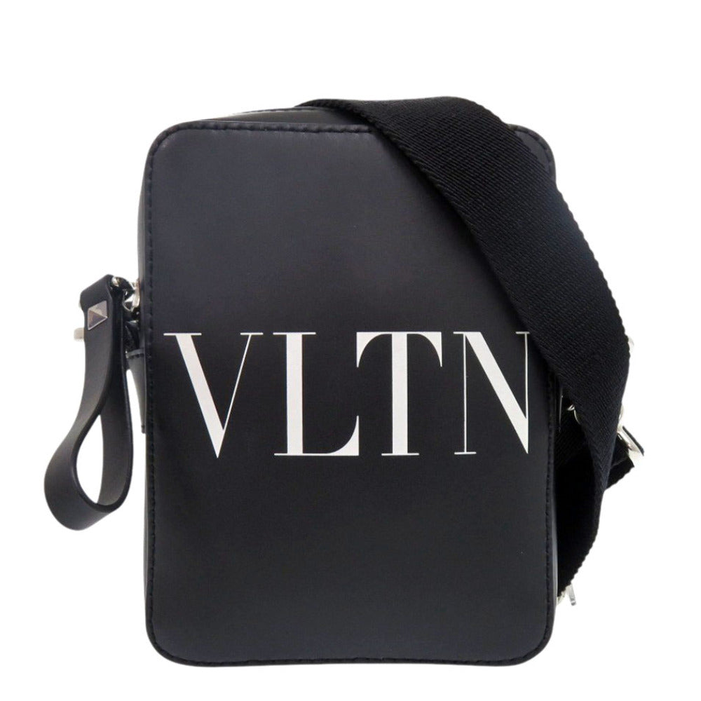 美品 ヴァレンティノ ガラヴァーニ VLTNロゴ 1Y2B0943WJW レザー ブラック ショルダーバッグ 黒 1559【中古】Valentino Garavani