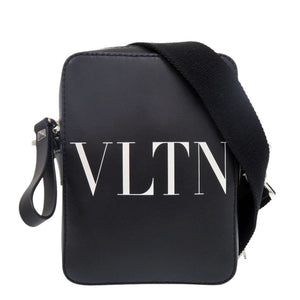 美品 ヴァレンティノ ガラヴァーニ VLTNロゴ 1Y2B0943WJW レザー ブラック ショルダーバッグ 黒 1559【中古】Valentino Garavani