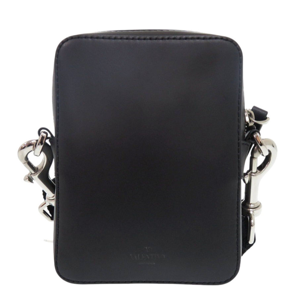 美品 ヴァレンティノ ガラヴァーニ VLTNロゴ 1Y2B0943WJW レザー ブラック ショルダーバッグ 黒 1559【中古】Valentino Garavani