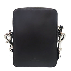 美品 ヴァレンティノ ガラヴァーニ VLTNロゴ 1Y2B0943WJW レザー ブラック ショルダーバッグ 黒 1559【中古】Valentino Garavani