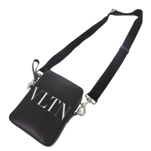 美品 ヴァレンティノ ガラヴァーニ VLTNロゴ 1Y2B0943WJW レザー ブラック ショルダーバッグ 黒 1559【中古】Valentino Garavani