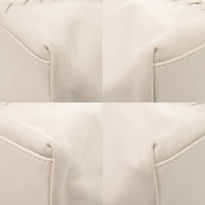 美品 ボッテガヴェネタ イントレチャート レザー アイボリー/オレンジ トートバッグ 白 1598【中古】BOTTEGAVENETA