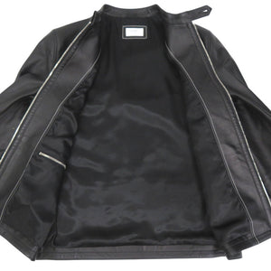 エルメス シングルライダース ライダースジャケット 羊革 キュプラ 4ポケット 1602【中古】HERMES