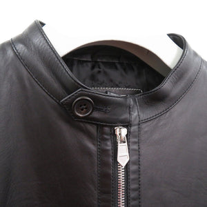 エルメス シングルライダース ライダースジャケット 羊革 キュプラ 4ポケット 1602【中古】HERMES