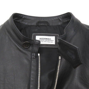 エルメス シングルライダース ライダースジャケット 羊革 キュプラ 4ポケット 1602【中古】HERMES