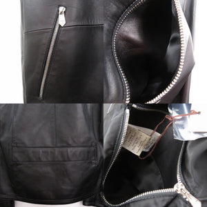 エルメス シングルライダース ライダースジャケット 羊革 キュプラ 4ポケット 1602【中古】HERMES