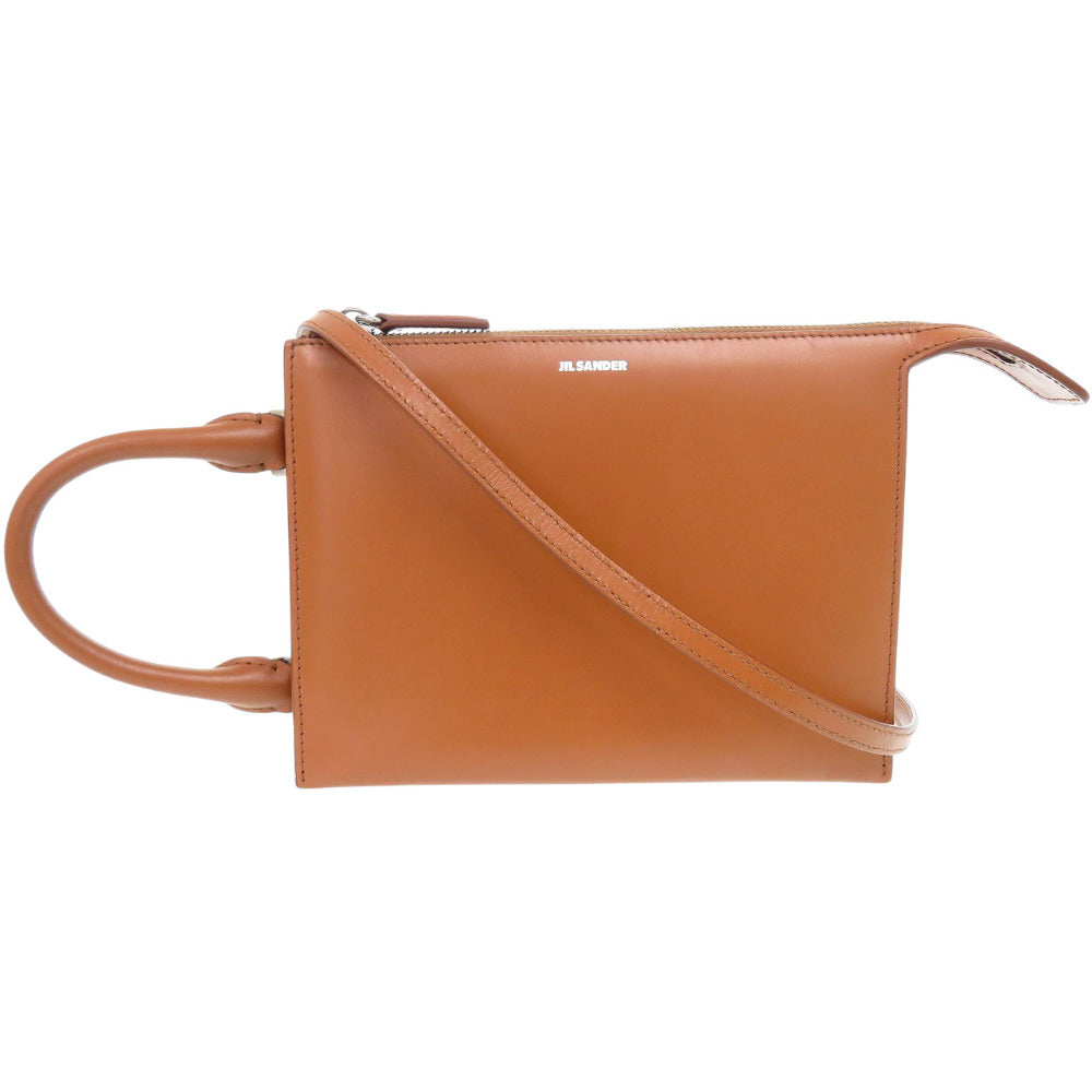 美品 ジルサンダー トゥーティー ミニ 2WAY Tootie Mini JSWT851201 カーフレザー ブラウン ハンドバッグ ショルダーバッグ 1604 【中古】JIL SANDER