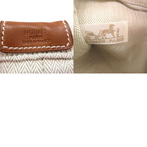 エルメス フールビ25 バッグインバッグ ポーチ トワルシェブロン レザー ナチュラル 1613【中古】HERMES