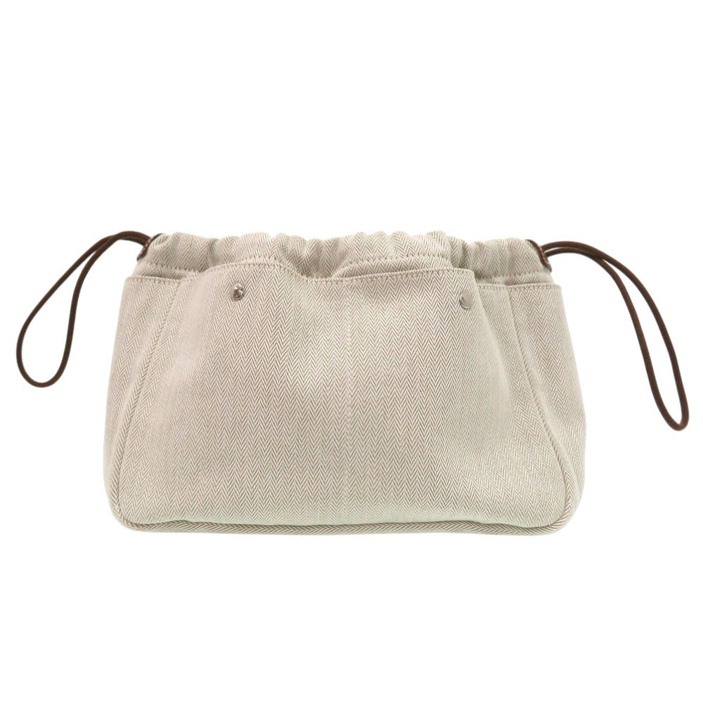 エルメス フールビ25 バッグインバッグ ポーチ トワルシェブロン レザー ナチュラル 1613【中古】HERMES