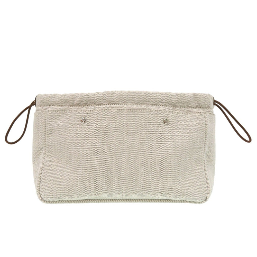 エルメス フールビ25 バッグインバッグ ポーチ トワルシェブロン レザー ナチュラル 1613【中古】HERMES