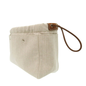 エルメス フールビ25 バッグインバッグ ポーチ トワルシェブロン レザー ナチュラル 1613【中古】HERMES