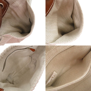 エルメス フールビ25 バッグインバッグ ポーチ トワルシェブロン レザー ナチュラル 1613【中古】HERMES