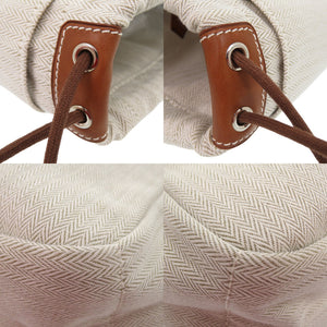 エルメス フールビ25 バッグインバッグ ポーチ トワルシェブロン レザー ナチュラル 1613【中古】HERMES