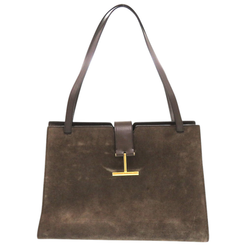 美品 トムフォード タラトート スウェード レザー ブラウン ゴールド金具 茶 トートバッグ 1627【中古】TOM FORD