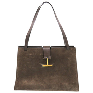 美品 トムフォード タラトート スウェード レザー ブラウン ゴールド金具 茶 トートバッグ 1627【中古】TOM FORD