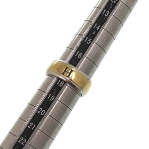 美品 エルメス Hロゴ シルバー925 K18イエローゴールド サイズ58 シルバー 銀 リング 指輪 1633【中古】HERMES