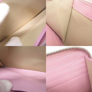 美品 クリスチャンディオール 編み込み レザー ピンク ラウンドファスナー 長財布 1634【中古】Christian Dior