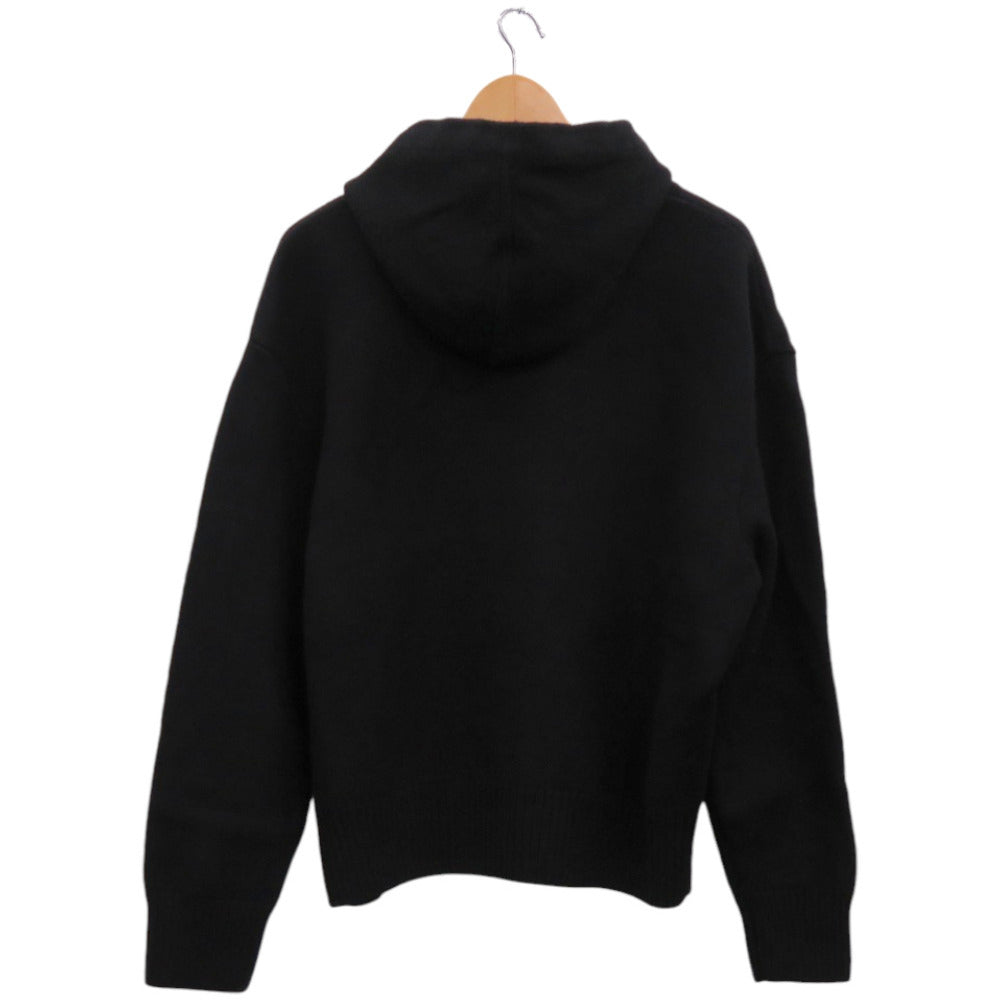 美品 アミアレクサンドレマチウシ AMI PARIS アミパリス AMI DE COEUR KNIT HOODIE ウール ブラック 黒 パーカー 1648【中古】ami alexandre mattiussi