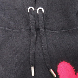 美品 アミアレクサンドレマチウシ AMI PARIS アミパリス AMI DE COEUR KNIT HOODIE ウール ブラック 黒 パーカー 1648【中古】ami alexandre mattiussi