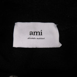 美品 アミアレクサンドレマチウシ AMI PARIS アミパリス AMI DE COEUR KNIT HOODIE ウール ブラック 黒 パーカー 1648【中古】ami alexandre mattiussi