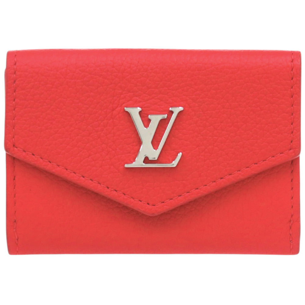 新品同様 ルイ ヴィトン ポルトフォイユ ロックミニ M67860 レザー レッド 赤 三つ折り財布 LV 1671【中古】LOUIS VUITTON