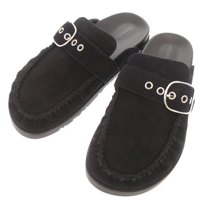 未使用品 エルメス キー ヴォーヴェロア サイズ37 ブラック サンダル 黒 1686【中古】HERMES