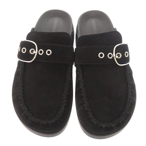 未使用品 エルメス キー ヴォーヴェロア サイズ37 ブラック サンダル 黒 1686【中古】HERMES