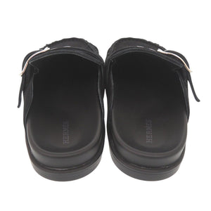 未使用品 エルメス キー ヴォーヴェロア サイズ37 ブラック サンダル 黒 1686【中古】HERMES