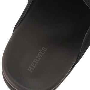 未使用品 エルメス キー ヴォーヴェロア サイズ37 ブラック サンダル 黒 1686【中古】HERMES