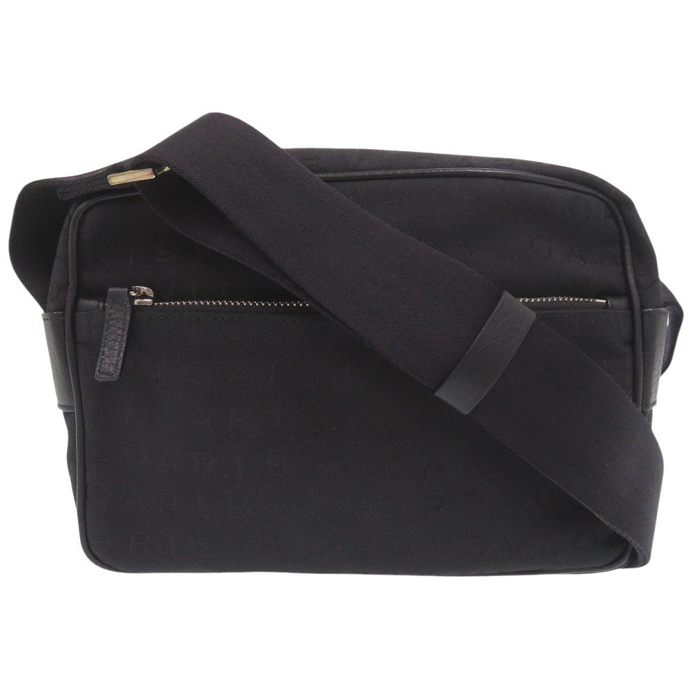 美品 ブルガリ ロゴマニア キャンバス ブラック ショルダーバッグ 黒 1688【中古】BVLGARI